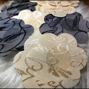 Nude & Black Lace Adhesive Pasties: 6 pairs for $8